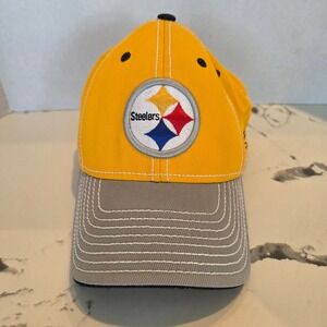 Reebok Steelers Hat NFL Football Cap Embroidered Logo Gold Gray‎ Mens